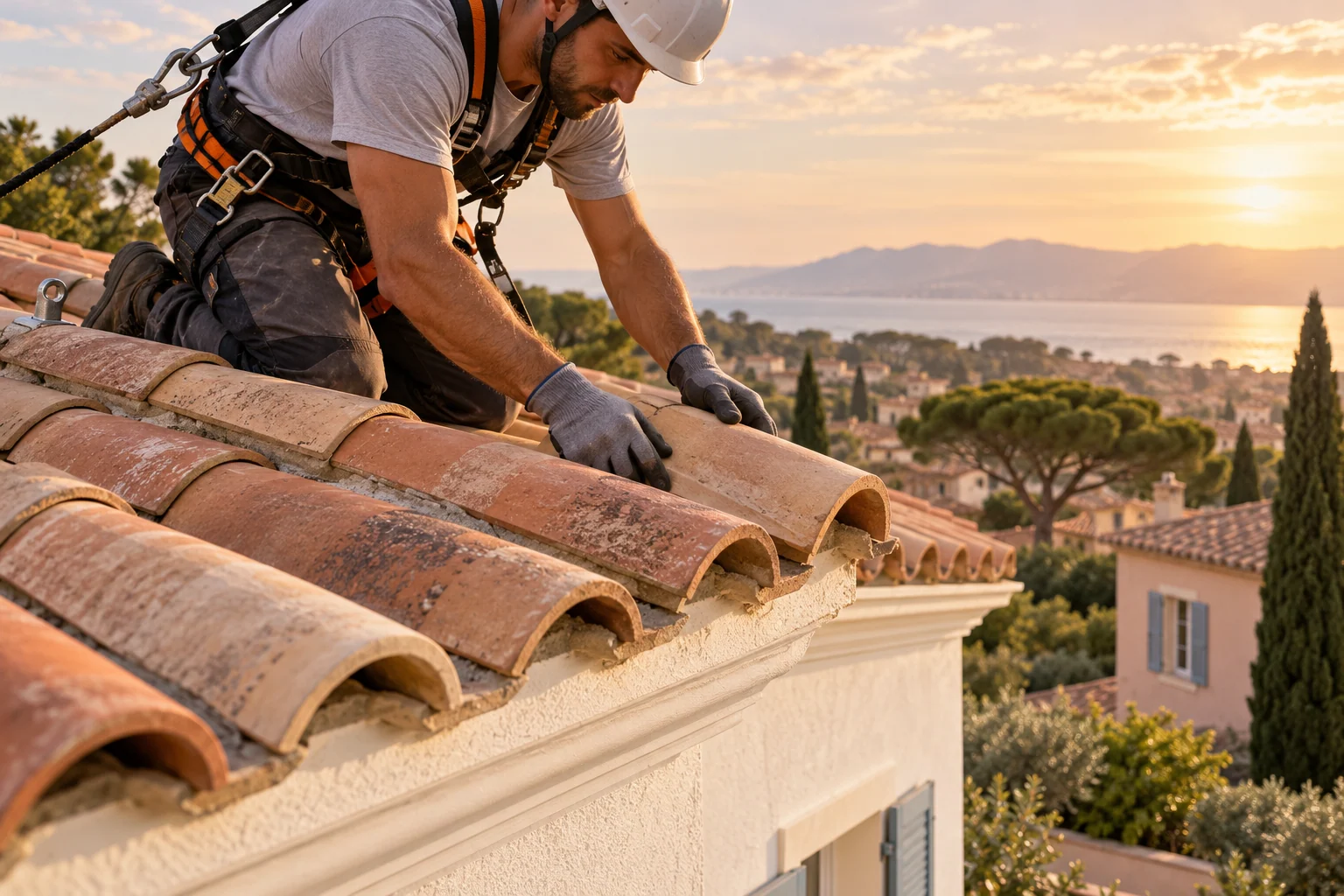 Détail illustrant la prestation couverture dans une maison du Sud