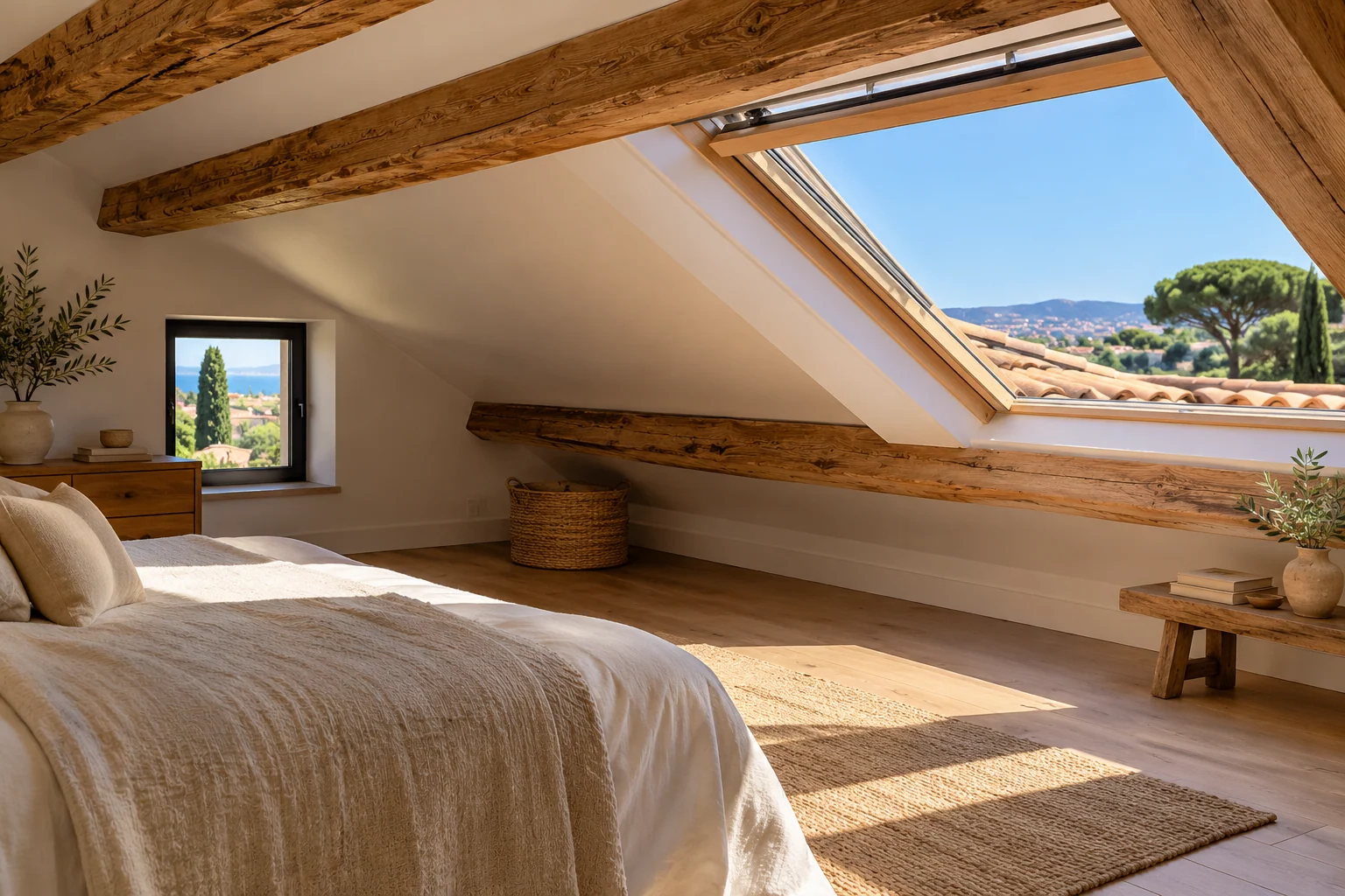 Détail illustrant la prestation fenêtres de toit dans une maison du Sud
