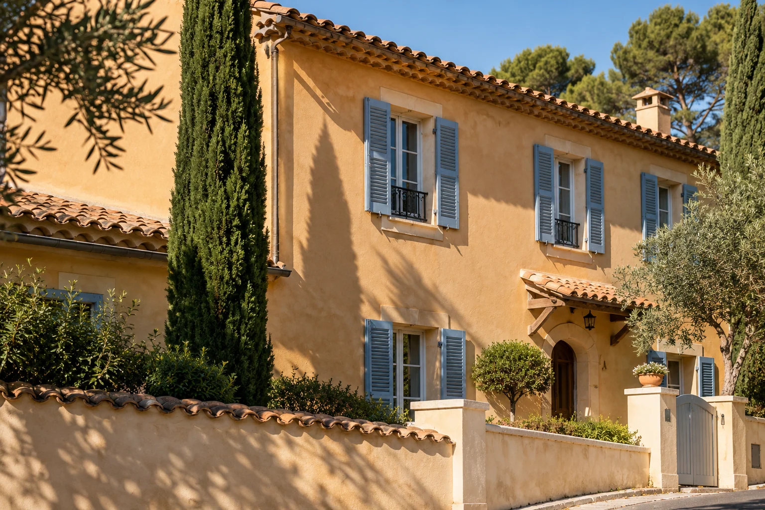 Détail illustrant la prestation peinture extérieure dans une maison du Sud
