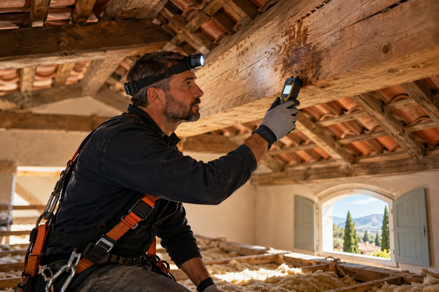 Détail illustrant la prestation recherche de fuite dans une maison du Sud